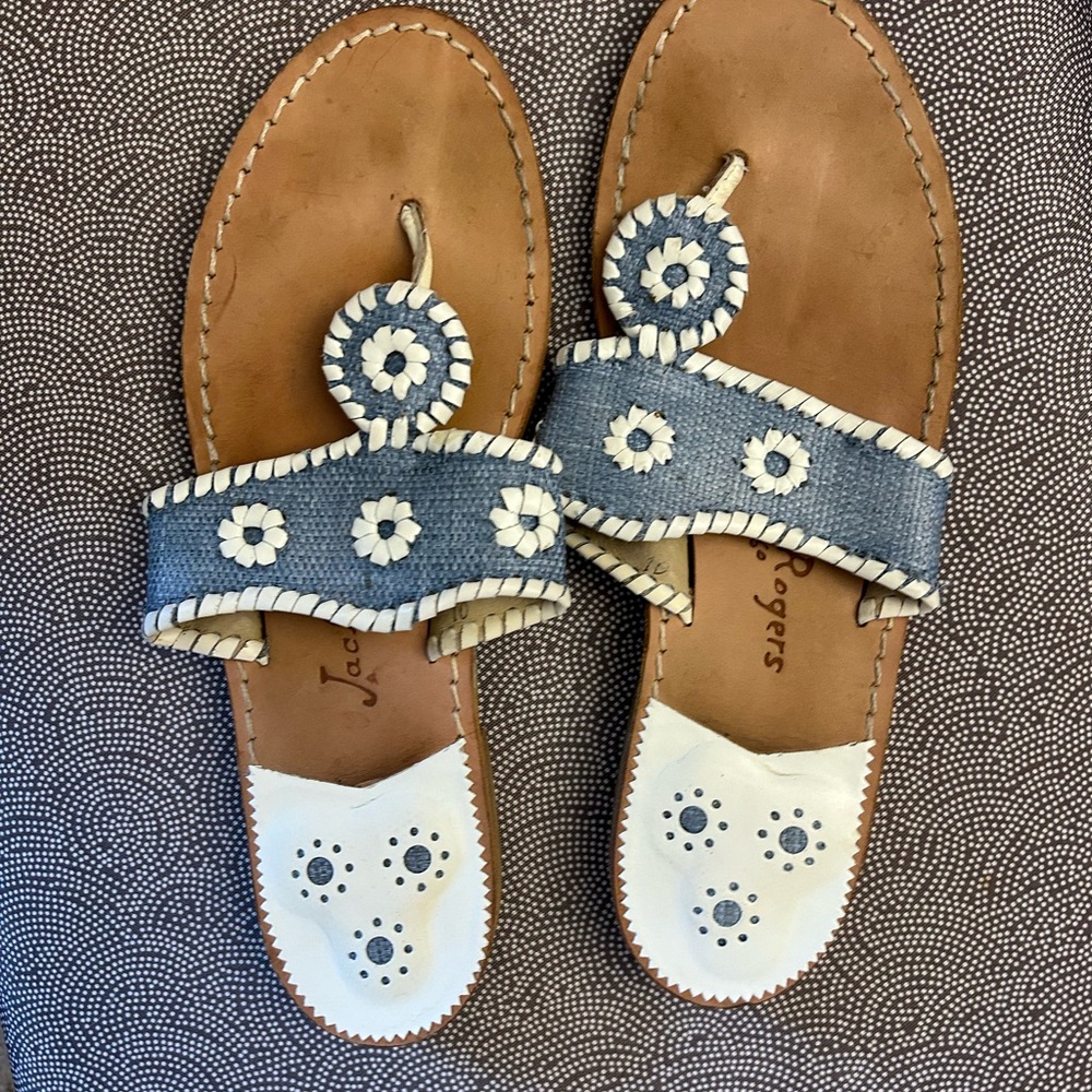 Blue and White Women's Sandals